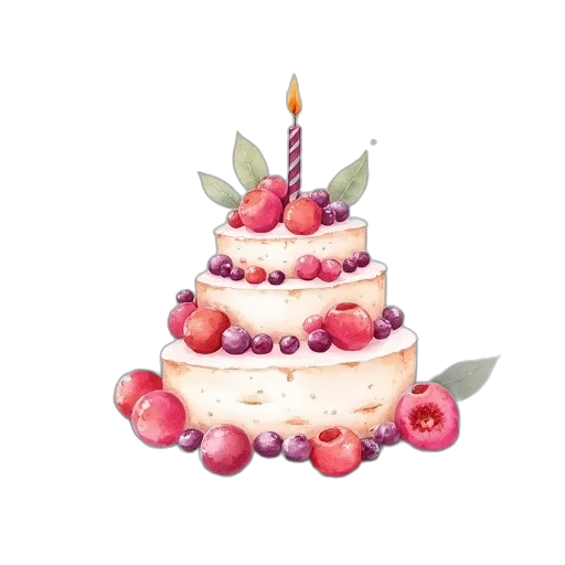 crown, food, watercolor, 3d render transparent PNG cut-out