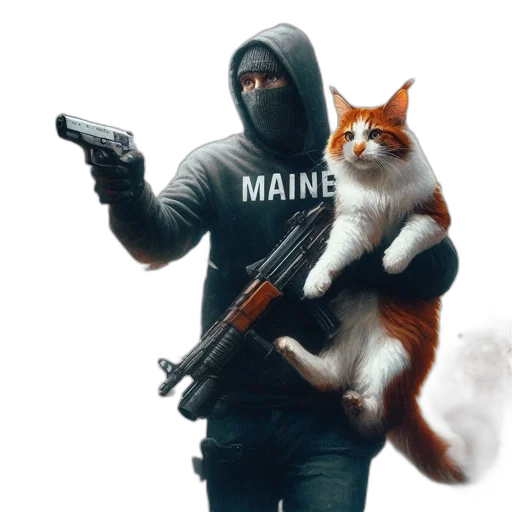 weapon, animal, jacket, staff transparent PNG cut-out