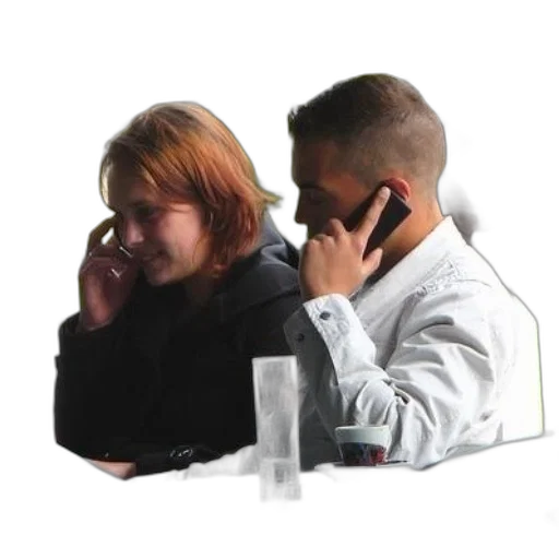 jacket, hair, two, people transparent PNG cut-out