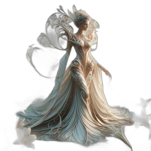 dress, dragon, crown, jewelry transparent PNG cut-out
