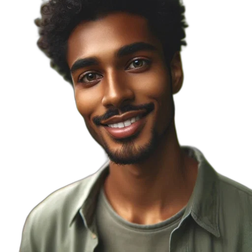 face, jacket, hair, staff transparent PNG cut-out
