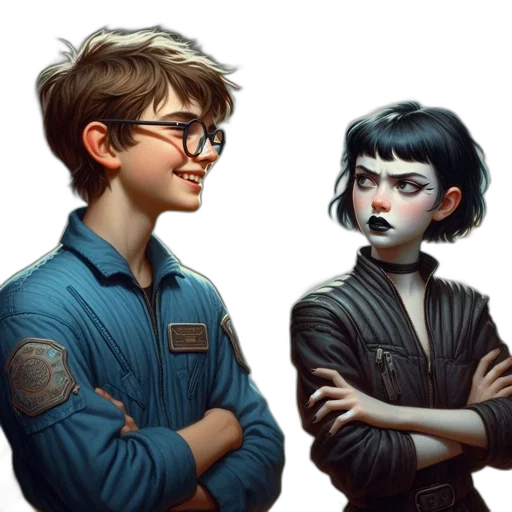 comic book art, concept art, fantasy art, cyberpunk transparent PNG cut-out