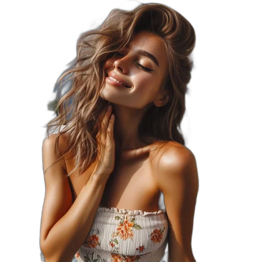 dress, face, hair, jewelry transparent PNG cut-out