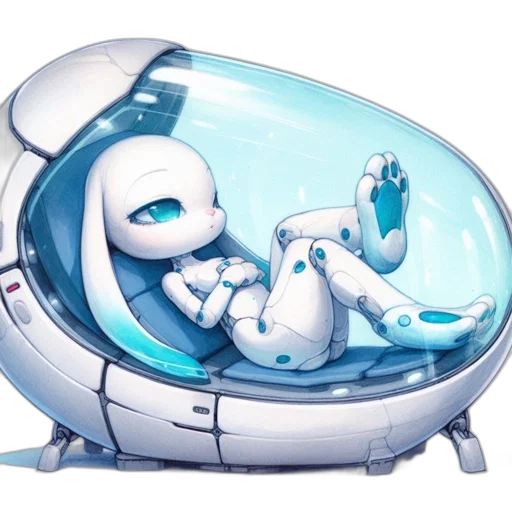 robot, concept art, 3d render, pixel art transparent PNG cut-out