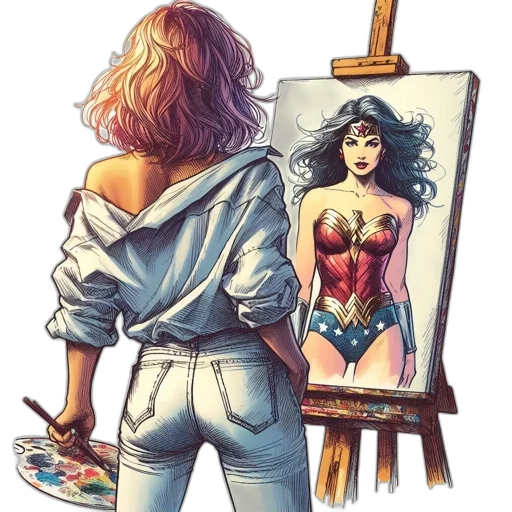 dress, comic book art, concept art, watercolor transparent PNG cut-out