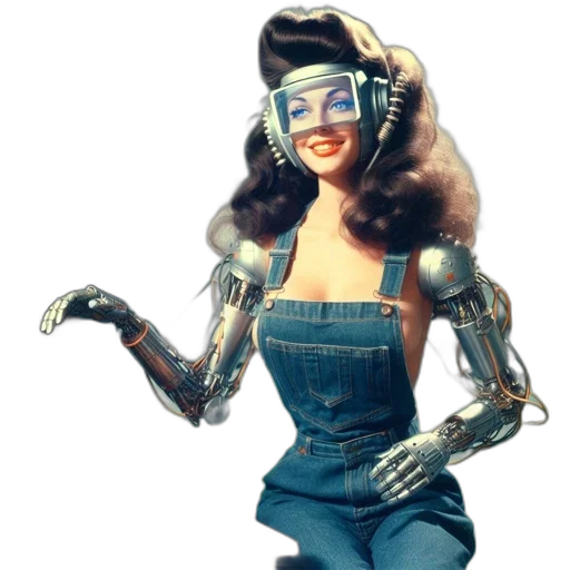 robot, concept art, 3d render, cyberpunk transparent PNG cut-out