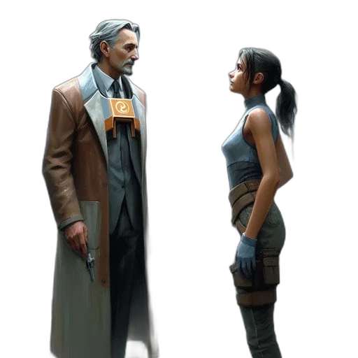 jacket, staff, concept art, cyberpunk transparent PNG cut-out