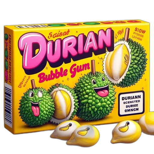 food, durian-flavored, bubble, gum transparent PNG cut-out