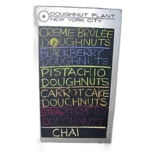 chalkboard, sign, doughnut, plant transparent PNG cut-out