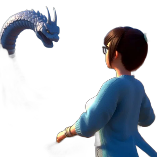 dragon, creature, staff, weapon transparent PNG cut-out