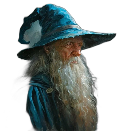 hat, face, staff, dragon transparent PNG cut-out