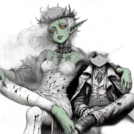 fantasy art, concept art, comic book art, watercolor transparent PNG cut-out