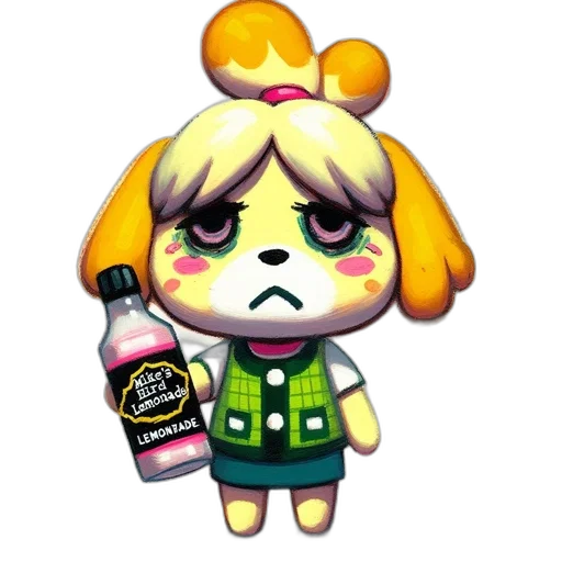 bottle, pixel art, vaporwave, concept art transparent PNG cut-out