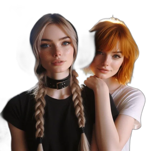 hair, dress, face, staff transparent PNG cut-out
