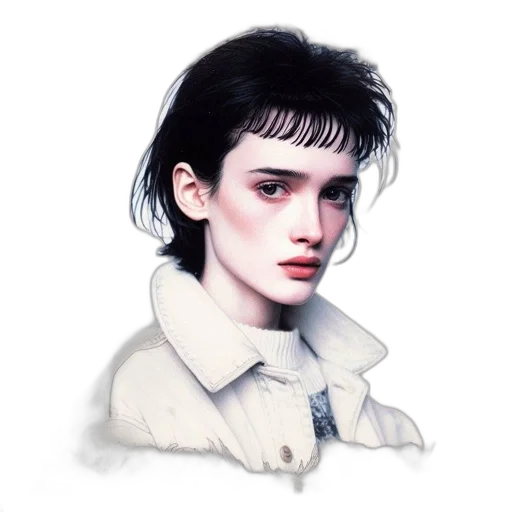 jacket, face, hair, robot transparent PNG cut-out
