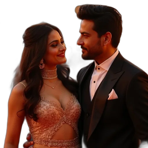 kari, sharma, his, wife transparent PNG cut-out