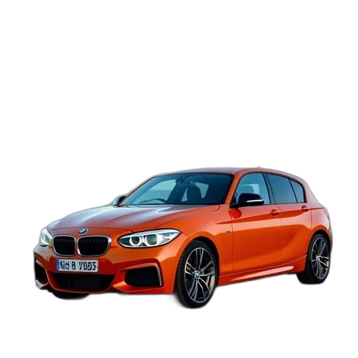 car, 3d render, photorealistic, orange transparent PNG cut-out