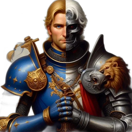 sword, staff, face, fantasy art transparent PNG cut-out