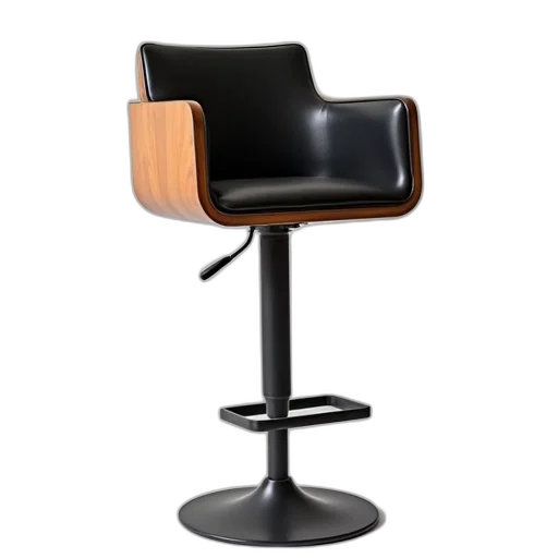 furniture, 3d render, wooden, barstool transparent PNG cut-out