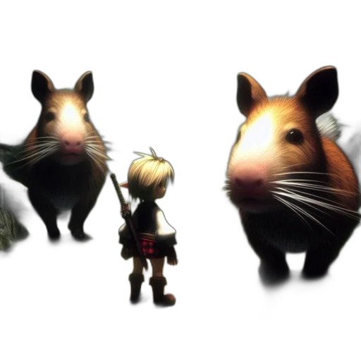 animal, mask, concept art, 3d render transparent PNG cut-out