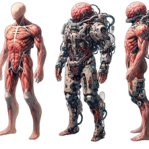 robot, creature, concept art, 3d render transparent PNG cut-out