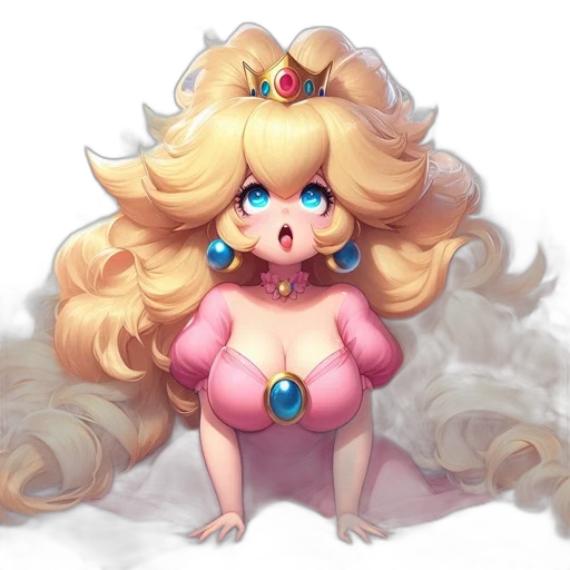 dress, creature, crown, hair transparent PNG cut-out