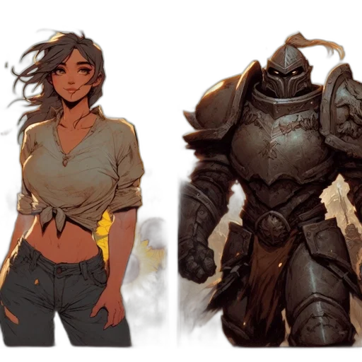 concept art, fantasy art, comic book art, pixel art transparent PNG cut-out