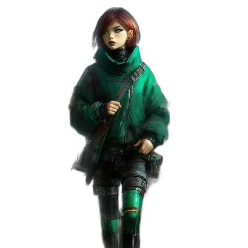 jacket, weapon, staff, concept art transparent PNG cut-out