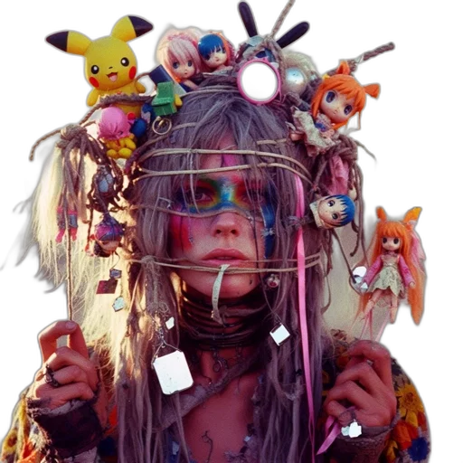 hat, jewelry, staff, creature transparent PNG cut-out