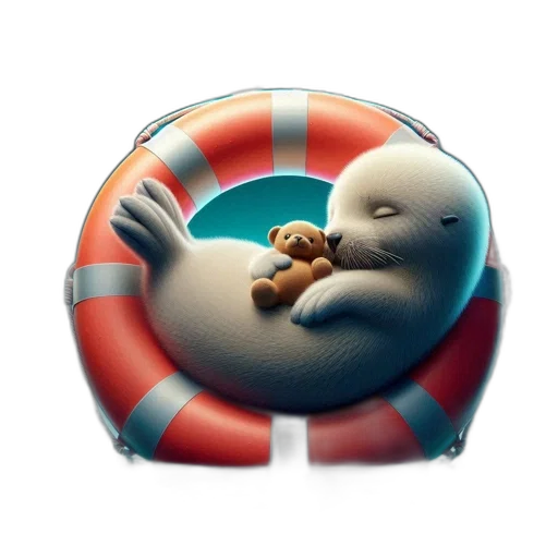 concept art, 3d render, underwater, seal transparent PNG cut-out
