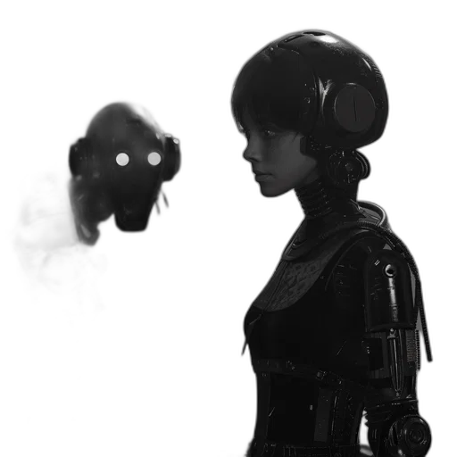 robot, mask, creature, dress transparent PNG cut-out
