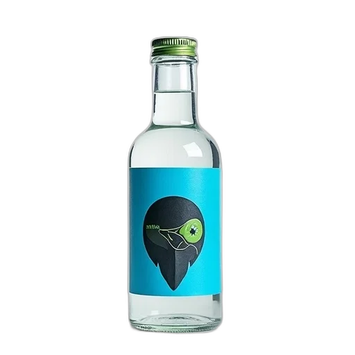 bottle, 3d render, cyberpunk, vaporwave transparent PNG cut-out