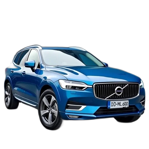 car, blue, volvo, parked transparent PNG cut-out