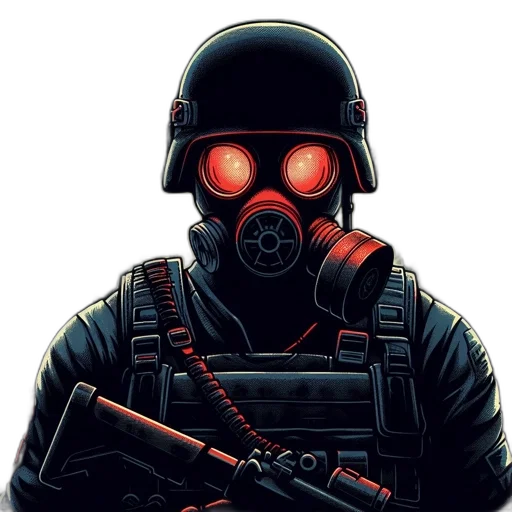 mask, robot, face, jacket transparent PNG cut-out