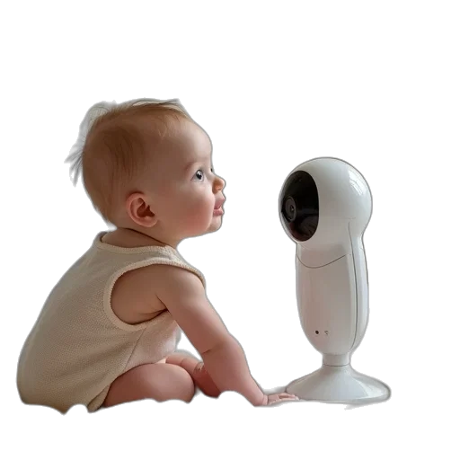 robot, 3d render, baby, video transparent PNG cut-out