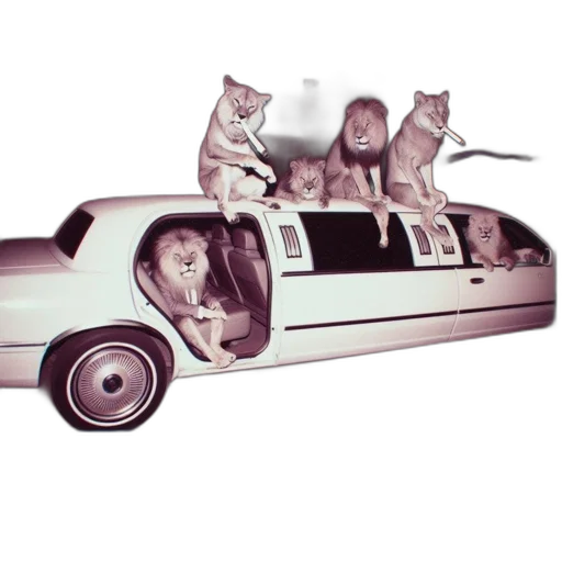 car, animal, concept art, vaporwave transparent PNG cut-out