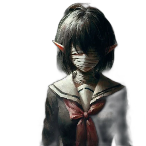 mask, face, creature, staff transparent PNG cut-out