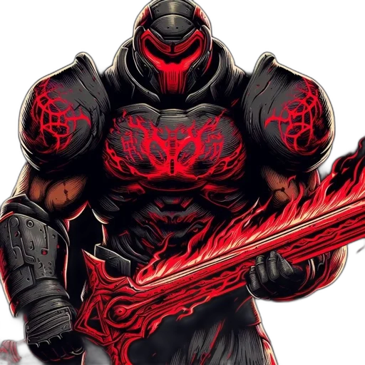 comic book art, concept art, fantasy art, red transparent PNG cut-out