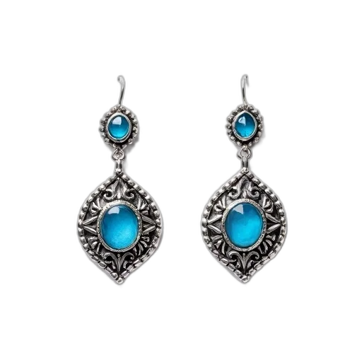 jewelry, pair, silver, earrings transparent PNG cut-out