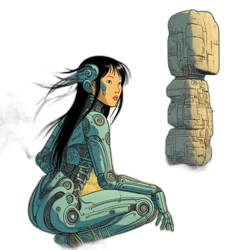 robot, concept art, comic book art, fantasy art transparent PNG cut-out