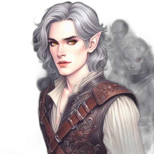 face, fantasy art, concept art, watercolor transparent PNG cut-out