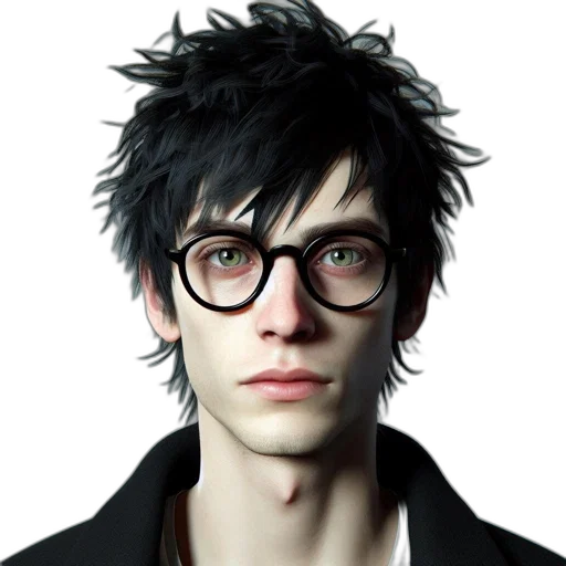 face, hair, photorealistic, 3d render transparent PNG cut-out