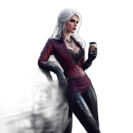 jacket, dress, staff, weapon transparent PNG cut-out