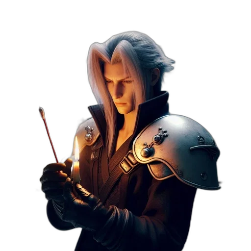 jacket, staff, sword, mask transparent PNG cut-out