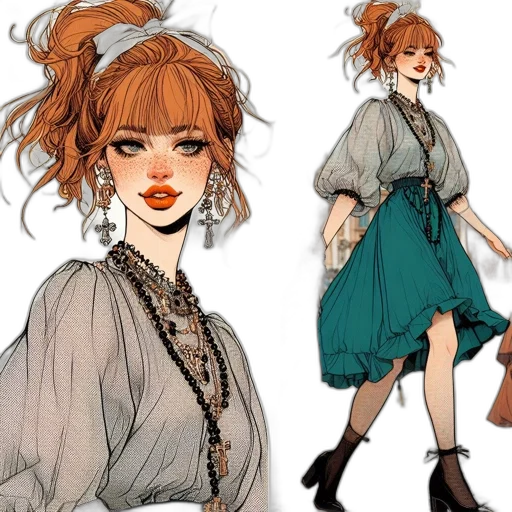 dress, concept art, fantasy art, anime transparent PNG cut-out