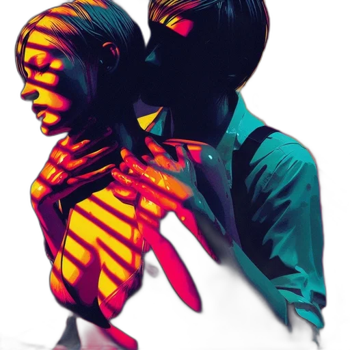 comic book art, concept art, cyberpunk, watercolor transparent PNG cut-out