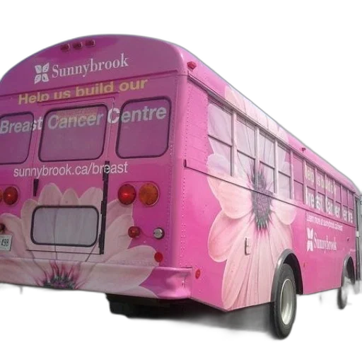 pink, bus, flowers, side transparent PNG cut-out