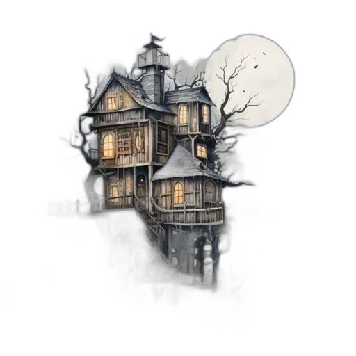 building, concept art, fantasy art, watercolor transparent PNG cut-out
