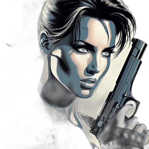 weapon, comic book art, concept art, photorealistic transparent PNG cut-out