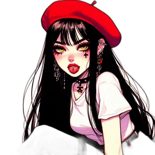 hat, face, jewelry, dress transparent PNG cut-out